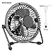 USB Fan, Binwo Quiet Mini Table Desk Personal Fan and Portable Metal Cooling Fan for Office Home School and Camping, High Compatibility, Power Saving with 360 Degree Rotation, 4 Inch ( Black )