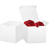 Bonfasvo Gift Boxes 30 Pack 4x4x4 inches White Fold Kraft Paper Boxes Bridesmaids Proposal Box Cupcake Boxes Easy Assemble Boxes with Lids for Wedding Birthday Party Christmas