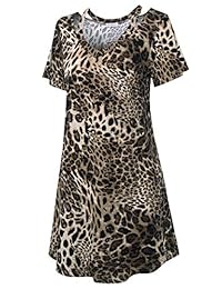 Bulotus - Vestido de verano de manga corta con cuello en V para mujer