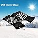 DECVO USB 2.0 Powered Stripes Heating Pattern Knitting Wool Heated Gloves Fingerless Hands Warmer Mittens Laptop Computer Warm Gloves for Women Men Girls Boys (Black)