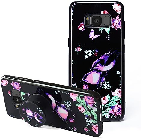 Samsung Galaxy S8 Plus Case, S8 Plus Flowers Cases with Pop up Kickstand [Shockproof +Anti-Scratch] Fashion Soft TPU Bumper and Holder Stand Cover Case for Samsung Galaxy S8 Plus-Flowers and Bird