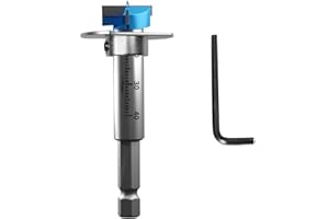 JINSHIBA Forstner Bit 3/5"(15mm), Forstner Drill Bits for Woodworking Tungsten Carbide Wood Hole Saw Opener Wood Drill Bit Hex Shank with Adjust Depth, 1 Allen Wrench