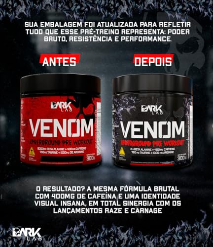 Pré-Workout Venom Underground Pré-Treino 300G Dark Lab (300g, Mango Loko)