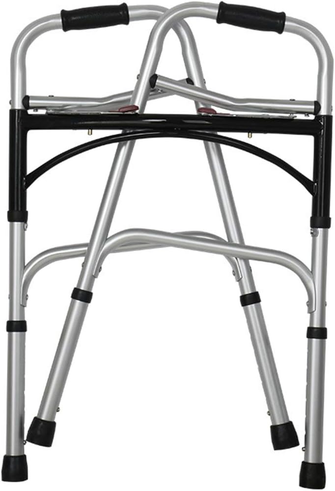 Autopeck Folding Standard Walker Bathroom Toilet Handrail Aluminium Foldable Walking Frame Bariatric Heavy Duty for Seniors Adults -