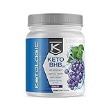 KetoLogic BHB – Keto Supplement – Suppresses Appetite / Increases Energy / Low Carb / Electrolytes / Beta-Hydroxybutyrate Salts  – Grape, 60 Servings