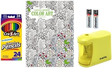 Leisure Arts Stress Relief Coloring Book Kit, Reduces Daily Anxiety & Tension. Nature Designs and Patterns that Inspire Creativity & Sharpen Brain! Relaxing Art Therapy, Great Gift for Loved One