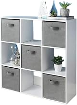 spot on dealz 9 Cube Storage Unit White Wooden Bookcase Free Standing Display