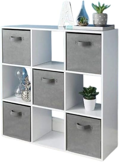 spot on dealz 9 Cube Storage Unit White Wooden Bookcase Free Standing Display