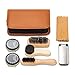 Shoe Shine Kit with PU Leather Sleek Elegant Case, 7-Piece Travel Shoe Shine Brush kit