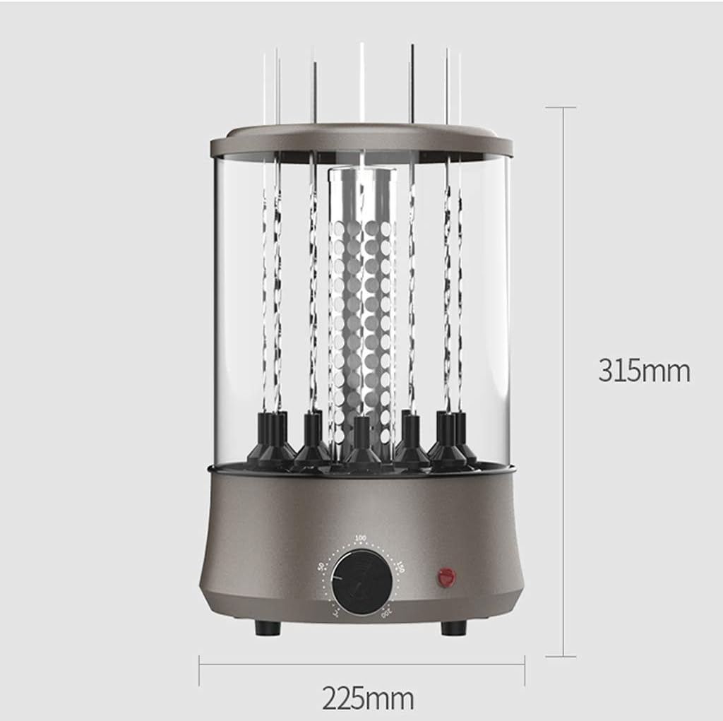 review zaizai Electric Indoor Searing Grill 360° Automatic Rotation, Smoke-Free Grilling, Temperature Control, Knob Operation 1100W Smokeless Electric Grill