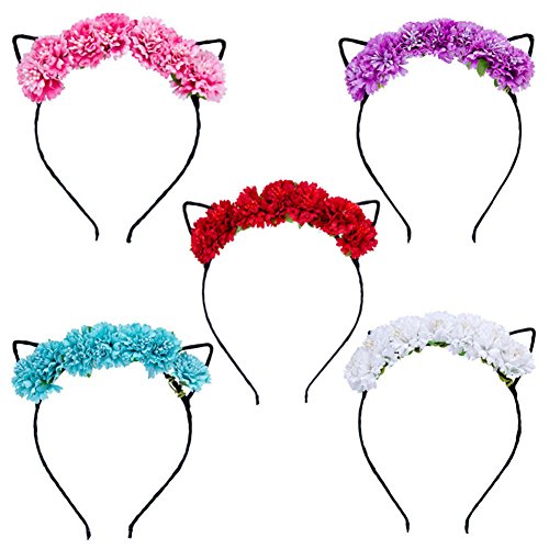 DJHbuy Wedding Party Women Kids Devil Cat Ears Flower Headband Hairband Headpiece