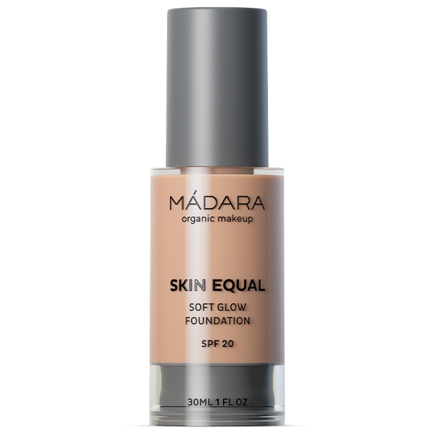 MÁDARA Organic Skincare | Skin Equal Soft Glow Foundation SPF15 ROSE IVORY 30-30ml, Mineral foundation with hyaluronic acid, Buildable medium coverage, Dewy foundation, Vegan, COSMOS certified