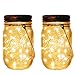 Solar Lights Outdoor,Glass Mason Jar Solar Lantern Torch Light for Patio Garden Party Table Decorations,Waterproof Landscape Pathway Lights -Dusk to Dawn Auto Light On/Off (2)
