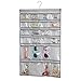 mDesign Fabric Baby Nursery Closet Organizer for Hats, Bows, Shoes, Socks - Hanging, 48 Pockets, Gray