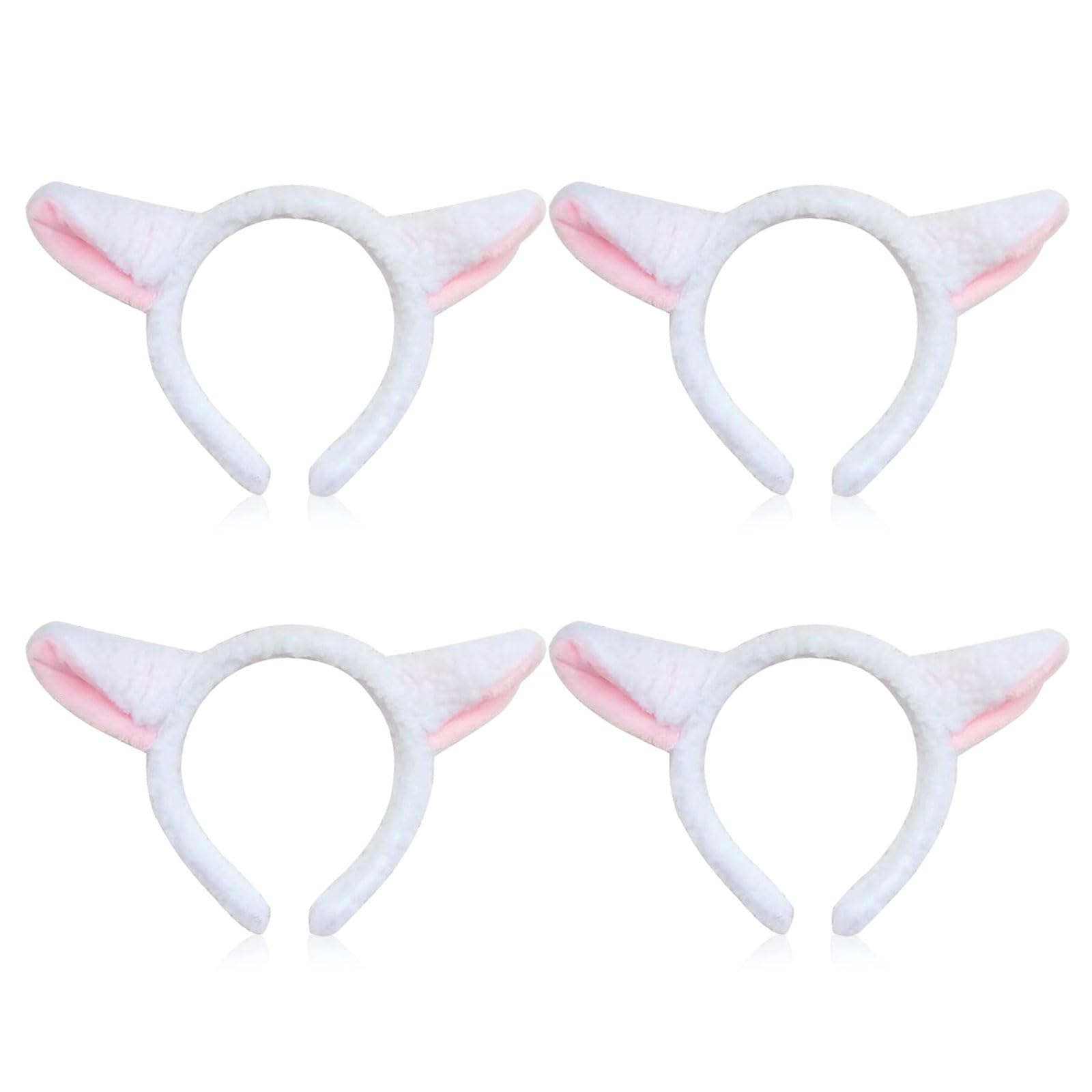 FUIPVGI 4 Pieces Animals Headband Animal Shaped Headband for Adults Sheep Animal Accessories Halloween Cosplay Costume Party Decoration for Adults, Children (4 Pieces), white, 23 x 14 cm