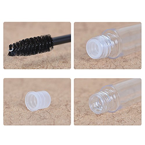 Coobbar 10ml 10pcs Empty Eyelashes Mascara Tube Vial Liquid Plastic Bottle Cosmetic Container With Black Cap