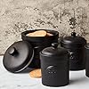 BIA-Biscuit-Barrel-Matte-Black-Matte-Storage-Jars-Stoneware-Kitchen-Storage-Biscuit-Barrel-Tea-Coffee-and-Sugar-Canisters-Set-Kitchen-Storage-Organisation-Available-in-White-and-Black BIA - Biscuit Barrel - Matte Black - Matte Storage Jar - Stoneware Kitchen Storage - Biscuit Barrel - Kitchen Storage…