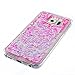 Urberry Galaxy S6 Case, Running Glitter Cover, Creative Design Flowing Liquid Floating Luxury Bling Glitter Sparkle Hard Case for Samsung Galaxy S6 with a Screen Protector (YB-Pink)