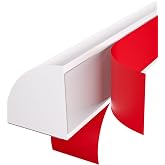 Risunpet 1/2 in x 6.5 ft Peel and Stick Quarter Round Molding, White | Flexible rubber trim for wall-floor seams, cabinets, countertops, stair edges, window sills, and tub surrounds