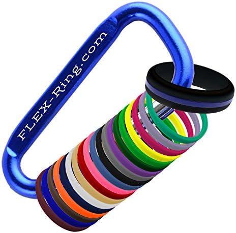 FLEX Ring - Womens Mens Black Silicone Ring - Changeable Color Bands - Many Colors - Safe, Durable, Everyday Wear Wedding Band - 1 Ring - Sizes 4-16