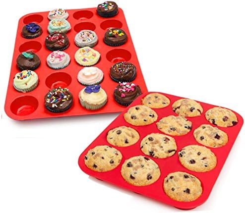 My Muffin Tins | 12 Cups Silicone Cupcake / Muffin Pan Mold, Nonstick Surface Bakeware Cupcake Maker, Food Grade Nontoxic, Safe for Microwave (450F) Freezer Dishwasher