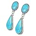 Turquoise Earrings Sterling Silver 925 & Genuine Turquoise