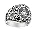 College Style (Silver Color) Stainless Steel Freemason Ring / Masonic Rings - Freemason's Jewelry for Free Masonry Member. Free Masons Masonary Ring with Masonic symbol (13)