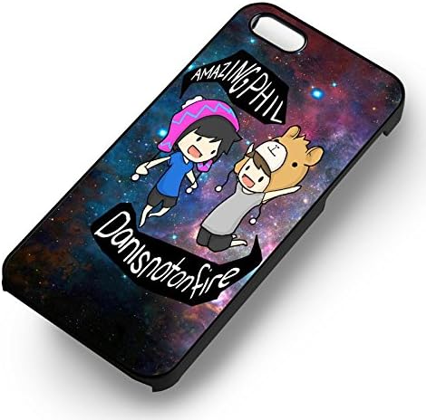 Elegant Dan And Phil Cartoon for iPhone 5 or iPhone 5S or iPhone 5SE Case (Black Hardplastic Case)