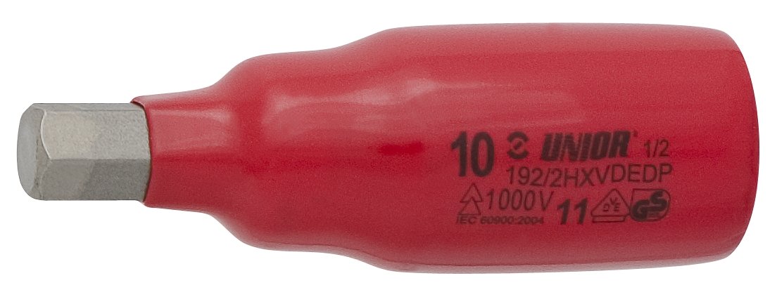 Unior 192/2HXVDEDP Screwdriver Bit 1/2 Inch, Fully Insulated, for Hexagon Screws, 8 mm