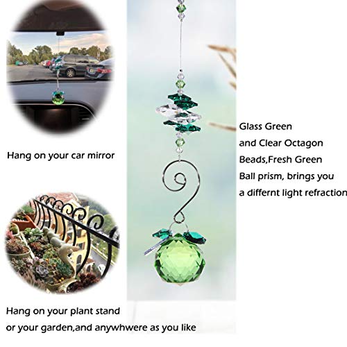 H&D 30mm Crystal Ball Chandelier Prism Ornaments Hanging Suncatcher (Green)