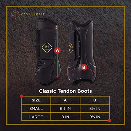 Kavallerie Classic Tendon Boots, Impact-Absorbing Material, Breathable & Evenly Distribute Pressure, Protect Tendon and Ligaments, Anti-Slip, Anti- Sore and Moisture Repellant Show Jumping Boots - Thumbnail 7