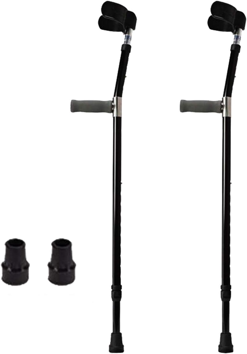 Pair of Ergonomic Adjustable Double Handle Elbow Crutches Adult