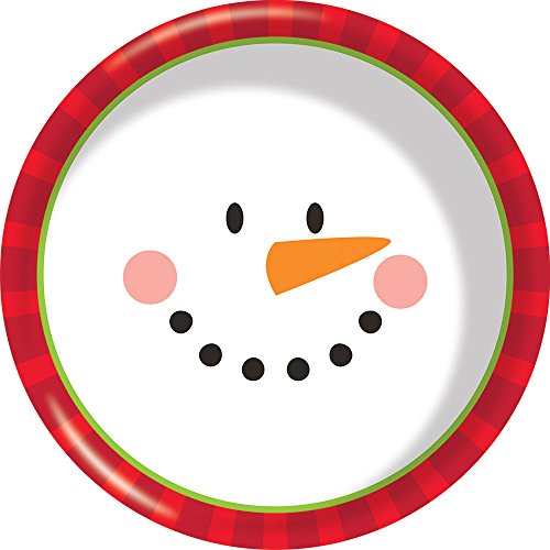 Creative Converting 324377 12-Count Plastic Bowls, Snowman Face