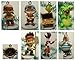 Jake and the Neverland Pirates Set of 8 Holiday Christmas Tree Ornaments with Pirate Compass Ornament, Jake, Izzy, Cubby, Skully, Captain Hook, Smee, and Tick-Tock Croc - Ornament Figures Range from 3