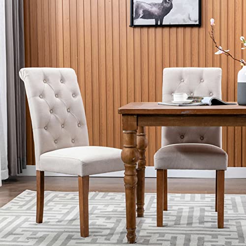 COLAMY Tufted Dining Chairs Set of 2, Accent Parsons Diner Chairs