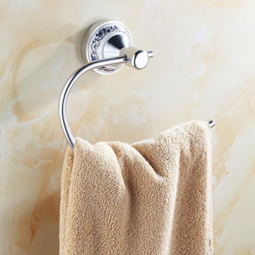 GJ-Continental blue and white porcelain bathroom space aluminum towel ring,B