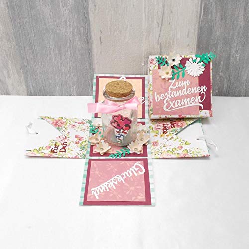 Explosionsbox bestandenes Examen, Geschenk, Geldgeschenk Examen, Explosionsbox Gärtner ...