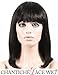 Chantiche New Style Short Bob Light Yaki Human Hair Wigs With Straight Bangs Natural Looking 100% Indian Remy Hair Glueless None Lace Replacement Wigs For Women 14 Inch #1B