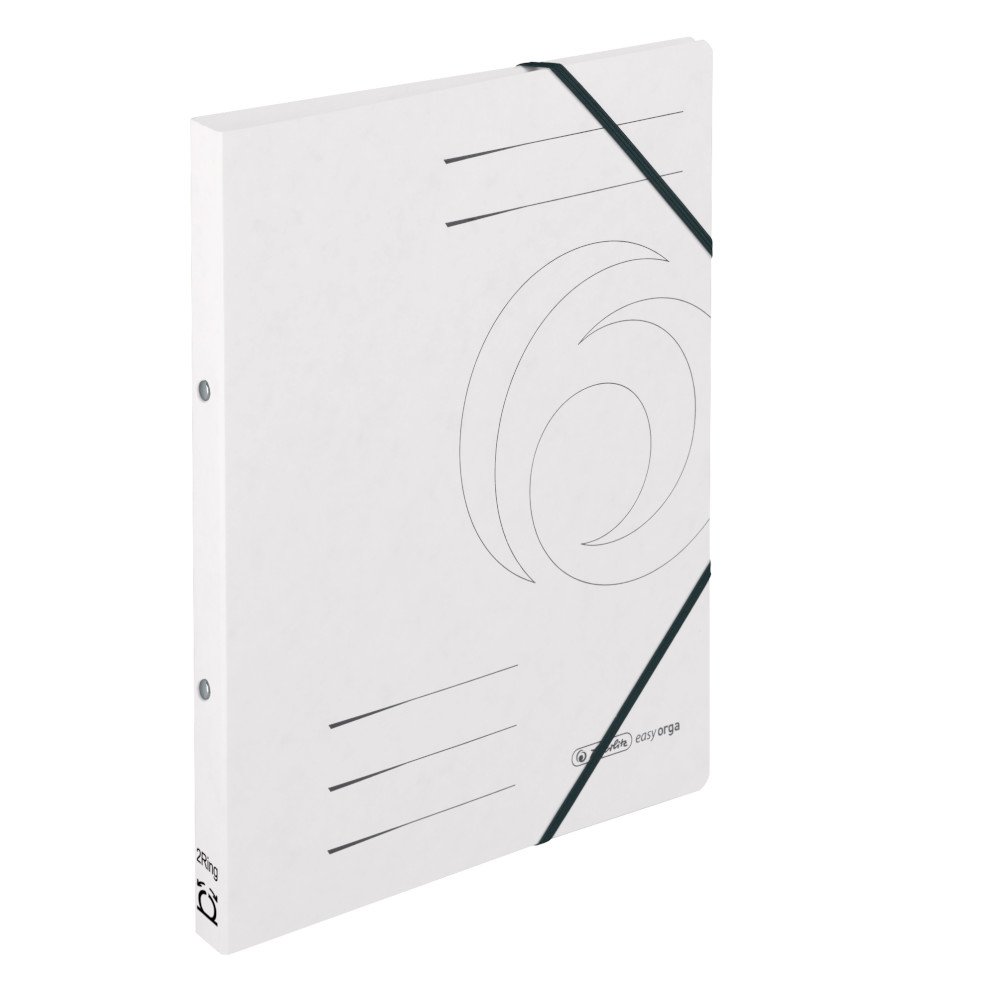 Herlitz 11254398 Ring Binder File, A4 with 2-Ring Mechanism, Spine Width 25 mm, Filling Height 14 mm, Colorspan, Black (Pack of 5) White