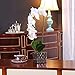 White Artificial Phaleanopsis Arrangement with Vase Decorative Orchid Flower Bonsai Table Centerpiece with Chrome plated flowerpot