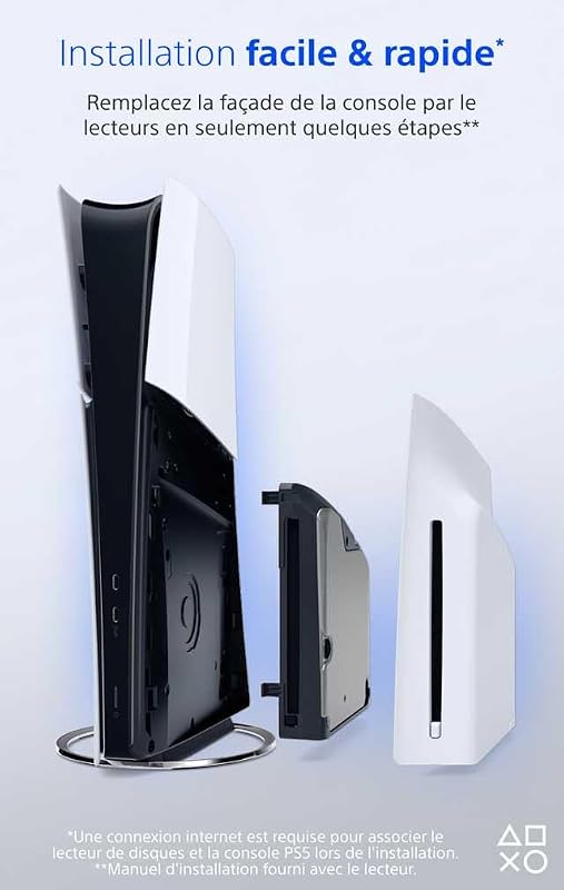 Sony, Lecteur de Disque Blu-Ray Amovible Officiel Pour PlayStation 5 Édition Numérique & PlayStation Pro, Lecture de Jeux PS5/PS4 et Films Ultra HD 4K, Installation Facile, Couleur : Blanche
