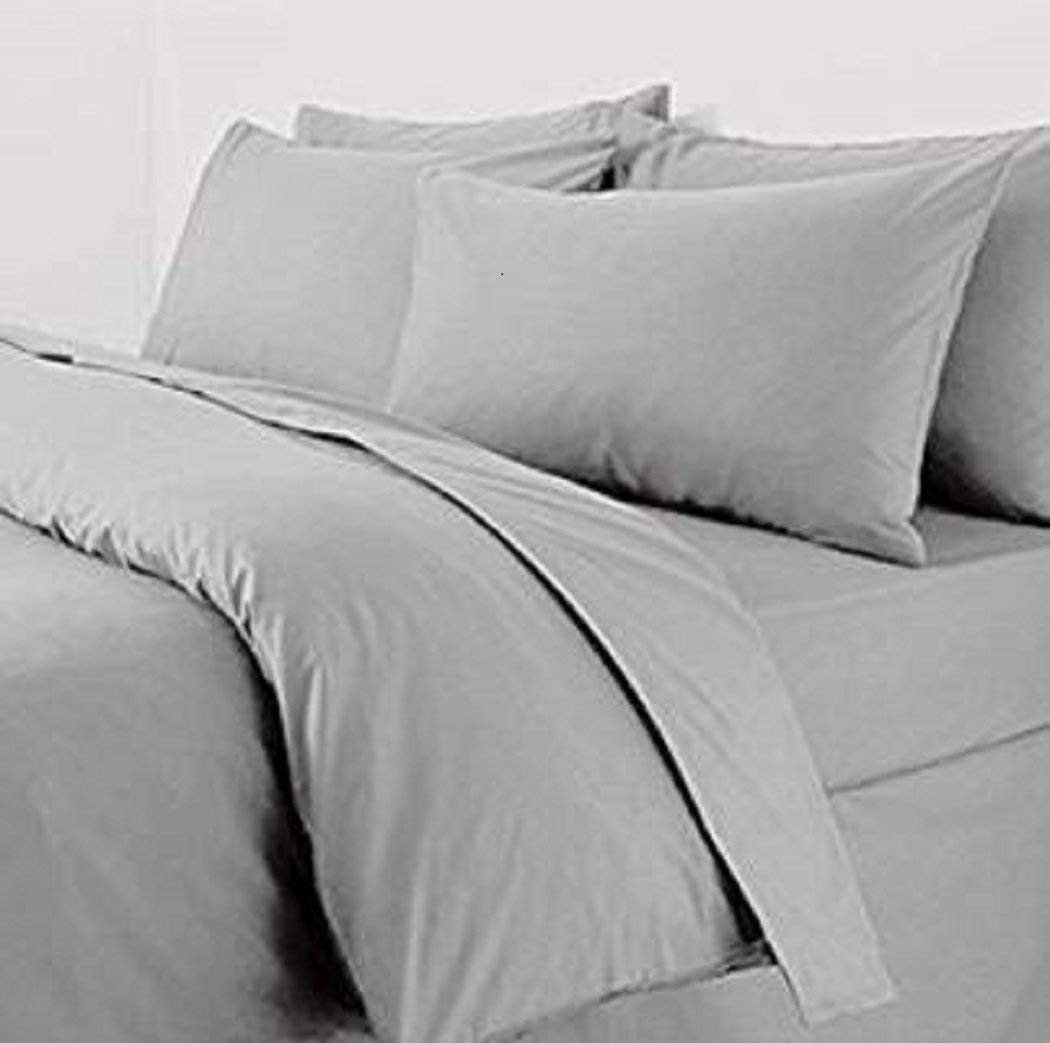Extra Large Grey Percale Pillowcase Pair "22 x 31"