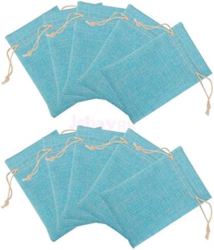 DatConShop(TM) 10Pcs Burlap Linen Jute Drawstring Pouch Gift Bags Retro Wedding Favour Sack