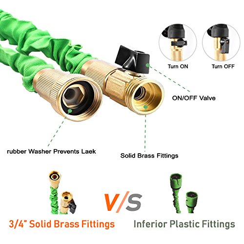 image for TOPFUN Garden Hose 100 ft Garden hose with Triple Layer Latex Core 3/4