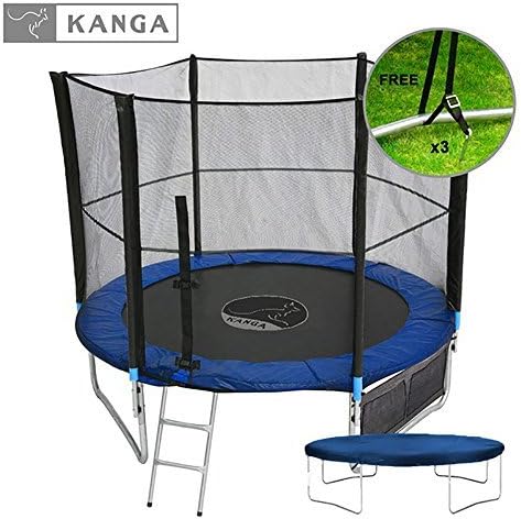 Kanga 6ft Premium Trampoline with Safety Enclosure, Net, Ladder, Anchor Kit, Shoe Bag &amp; Winter Cover (6ft) ... by Kanga Trampolines