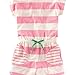 Fiream Girls Summer Shortsleeve Cotton Striped jumpsuitss(1001TZ,4T)