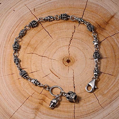Dixinla Bracelet,925 sterling silver retro fashion crown Skull Lady Bracelet Jewelry