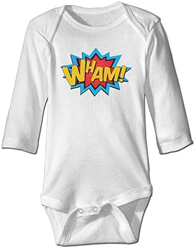 Cuok Baby Bodysuit Wham One Piece Baby Long Sleeve Boy Jumpsuit 12 Months White