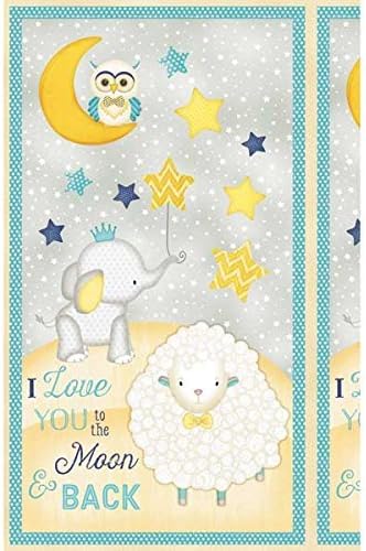 To the Moon and Back~Panel 24" x 44"~ by Wilmington Prints~ Cotton Fabric for Sewing and Quilting