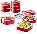 Ozeri Thermomax Stackable Lunch Box and Double-wall Insulated Food Storage Container, Red